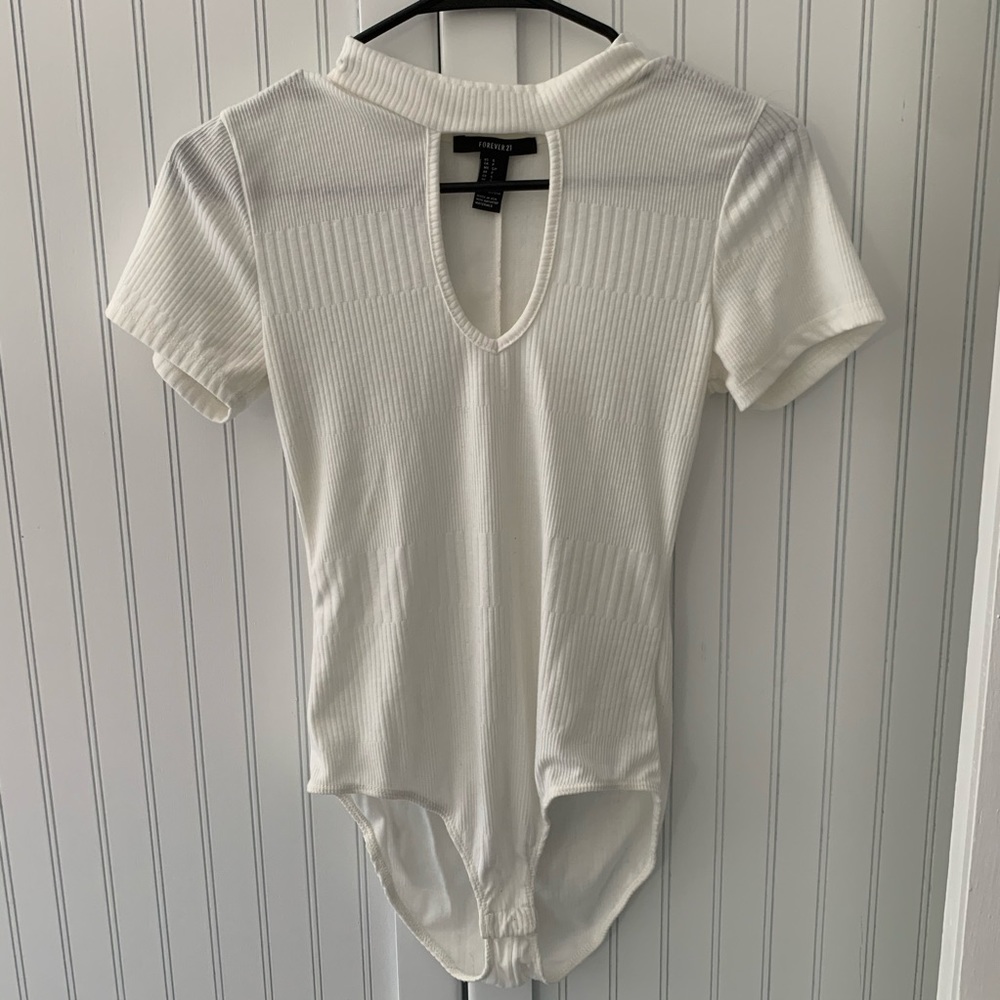 Cream keyhole bodysuit from forever 21